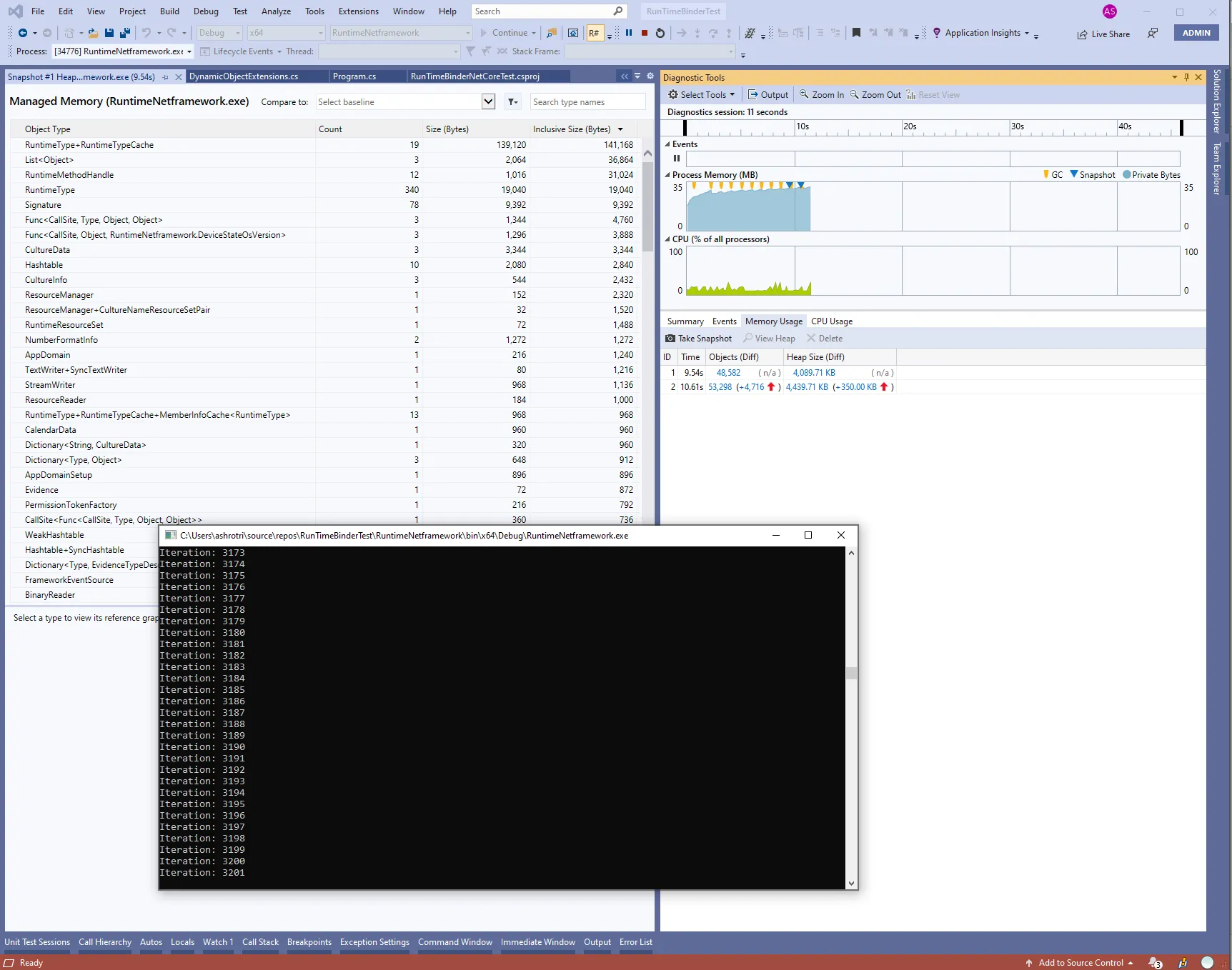 Memory Usage keeps growing over period for net48 app.